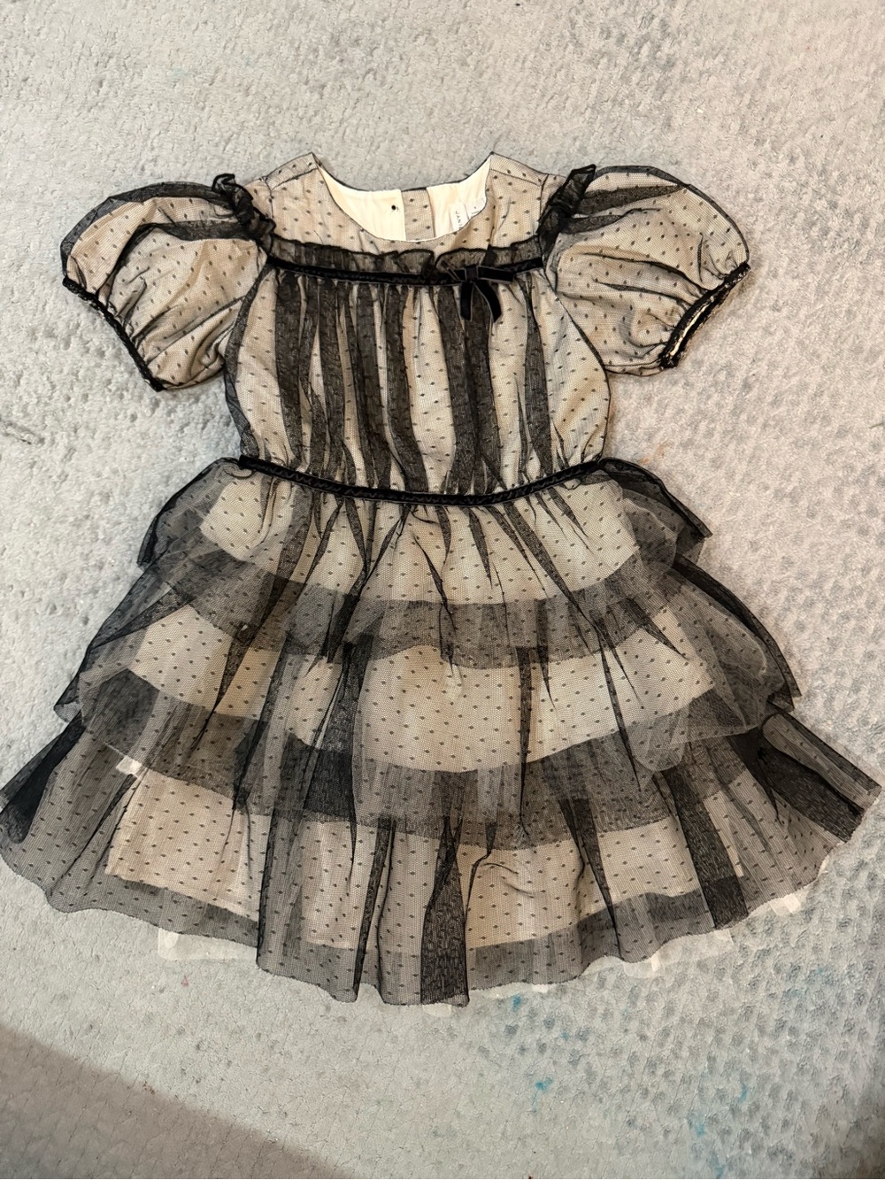 Janie and Jack Black Polka Dot Tulle Party Dress ๐ size 4
